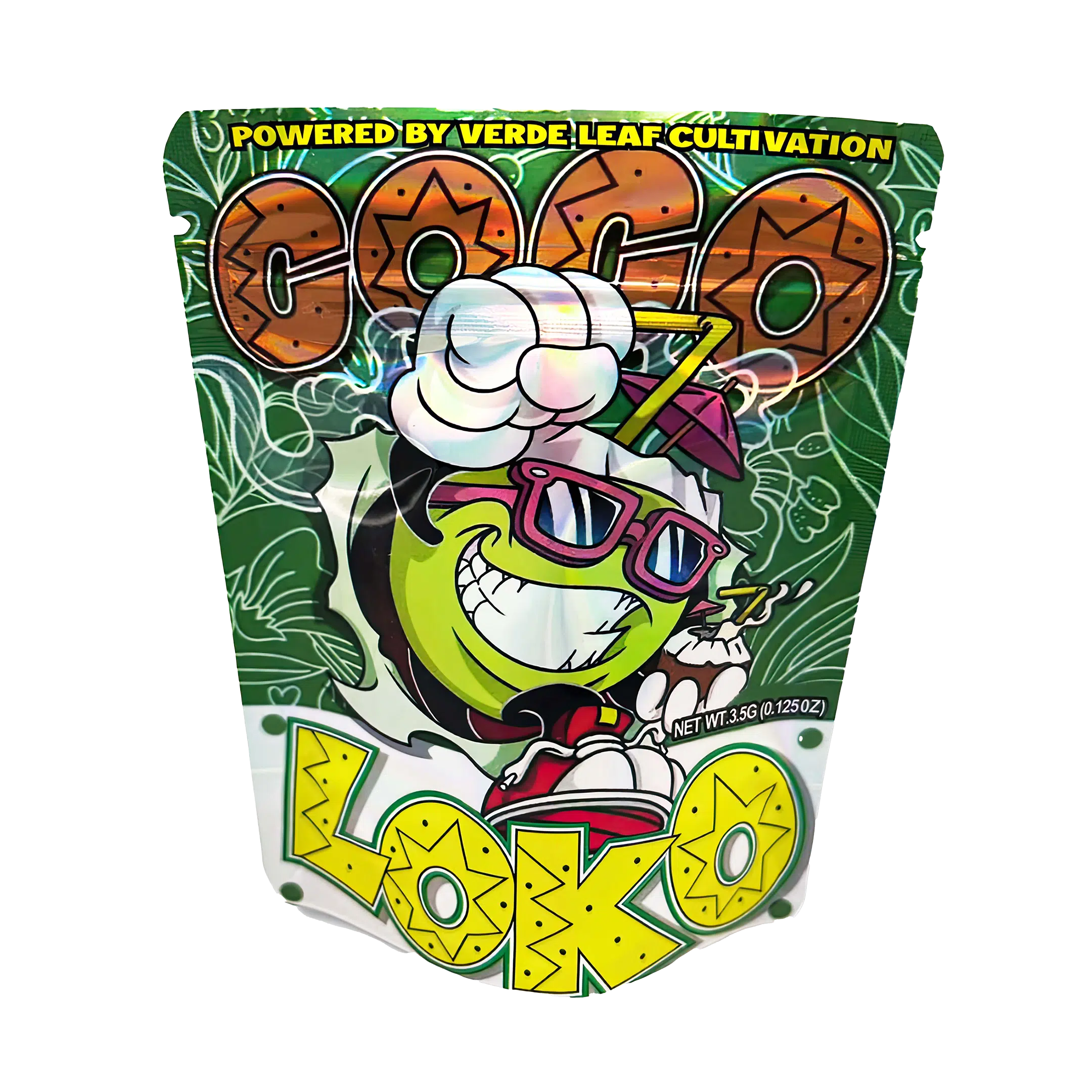 3.5 Gram Mylar Bag – Premium Smell-Proof Flower Packaging – Coco Loko (50 Count) MB-35G-005