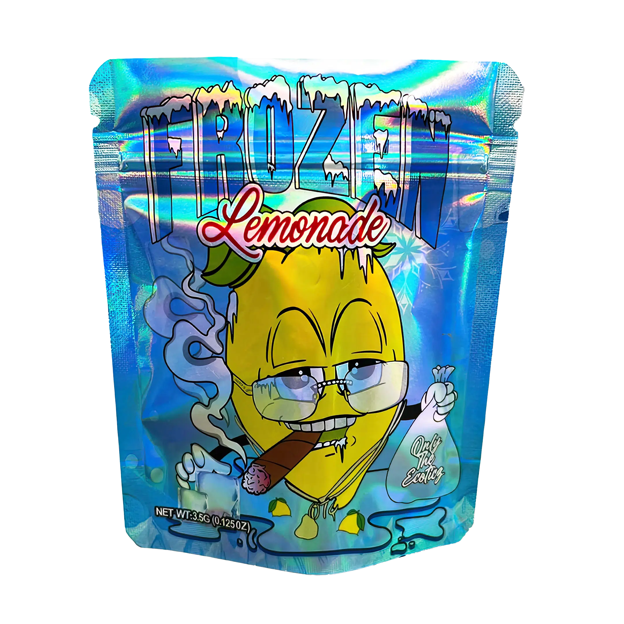 3.5 Gram Mylar Bag – Premium Smell-Proof Flower Packaging – Frozen Lemonade (50 Count) MB-35G-010