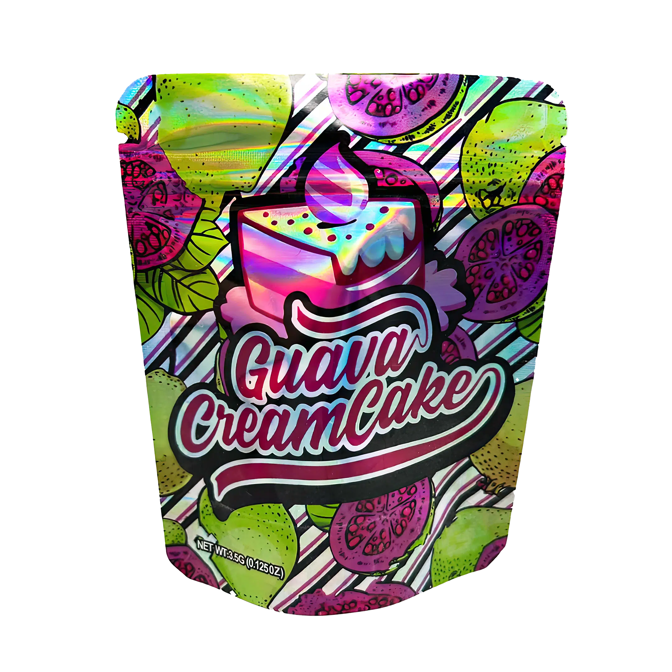 3.5 Gram Mylar Bag – Premium Smell-Proof Flower Packaging – Guava Creamcake (50 Count) MB-35G-011
