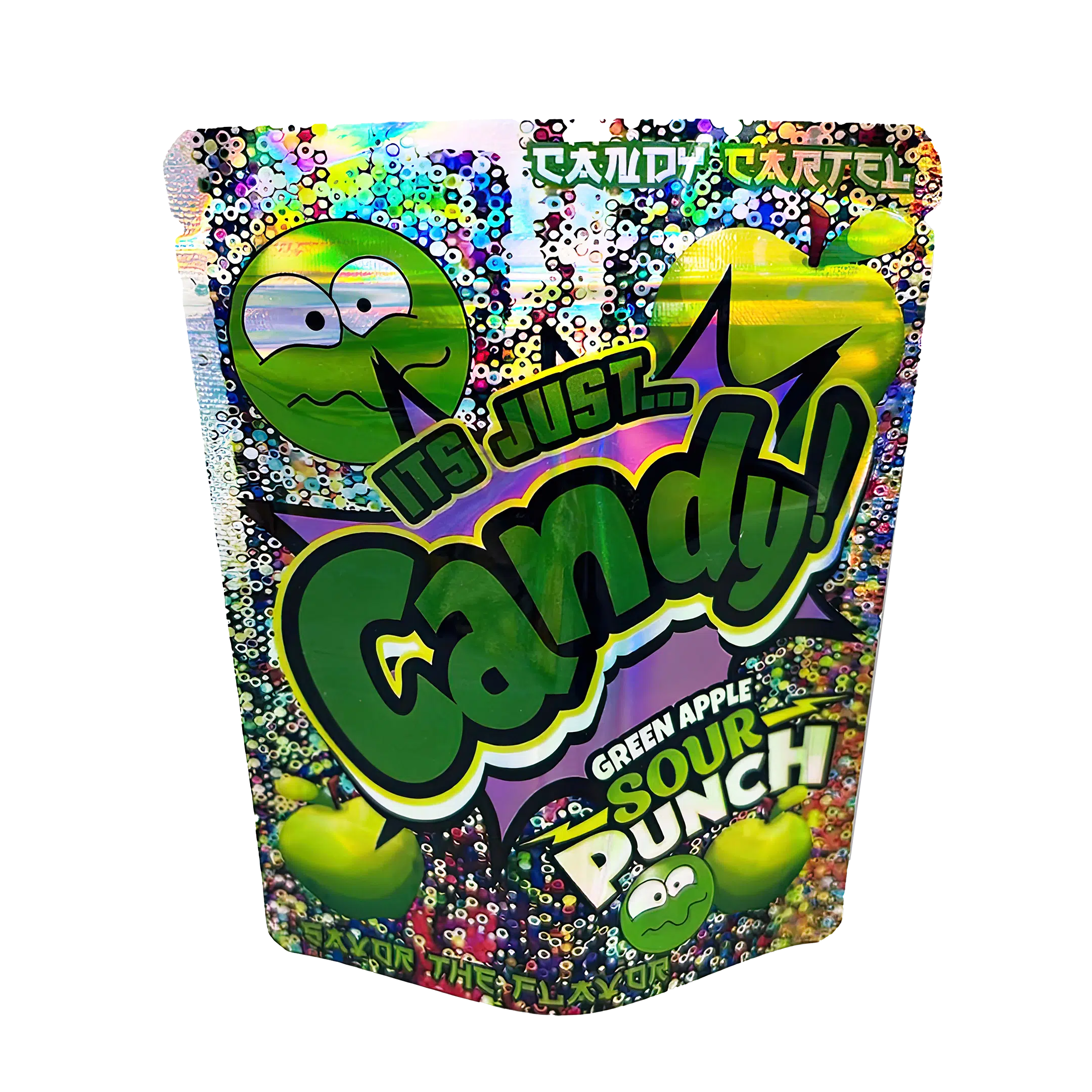 3.5 Gram Mylar Bag – Premium Smell-Proof Flower Packaging – It’s Just Candy Green Apple Sour Punch (50 Count) MB-35G-018