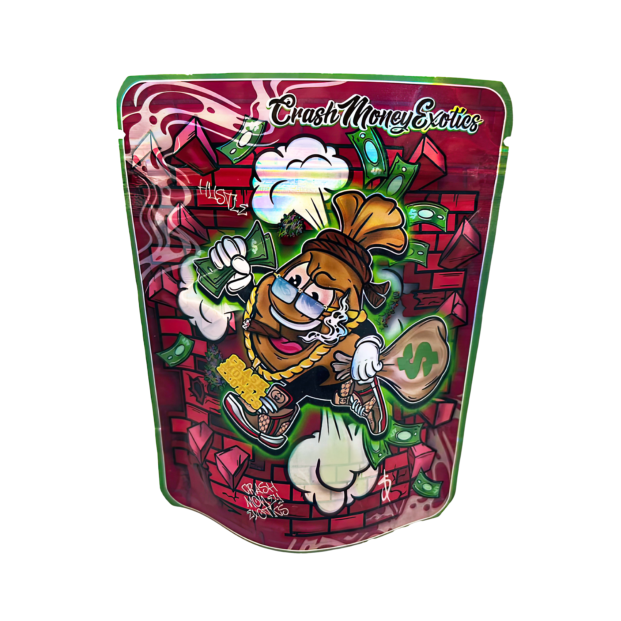 3.5 Gram Mylar Bag – Premium Smell-Proof Packaging – Crash Money Exotics (50 Count) MB-35G-034