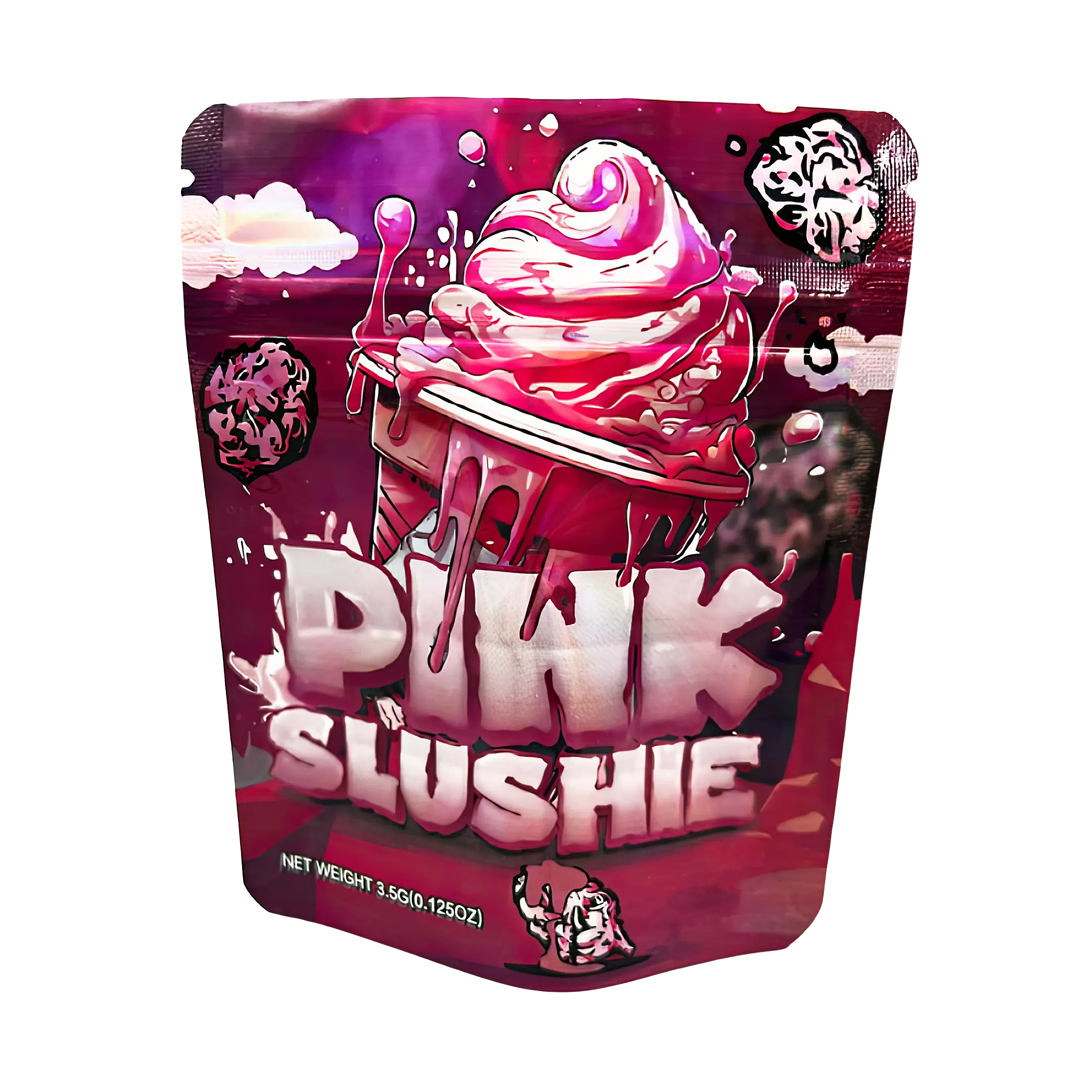 3.5 Gram Mylar Bag – Premium Smell-Proof Flower Packaging – Pink Slushie (50 Count) MB-35G-042