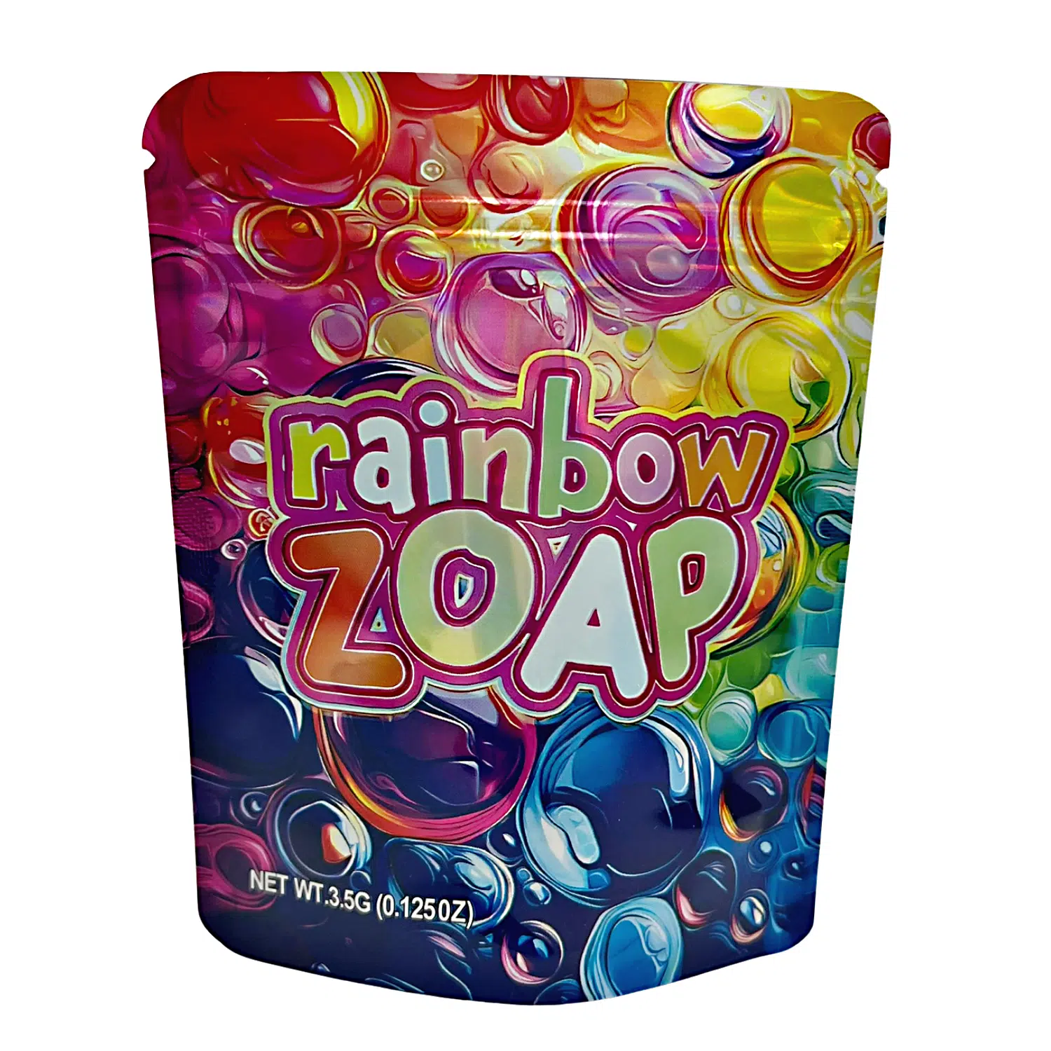 3.5 Gram Mylar Bag – Premium Smell-Proof Flower Packaging – Rainbow Zoap (50 Count) MB-35G-069