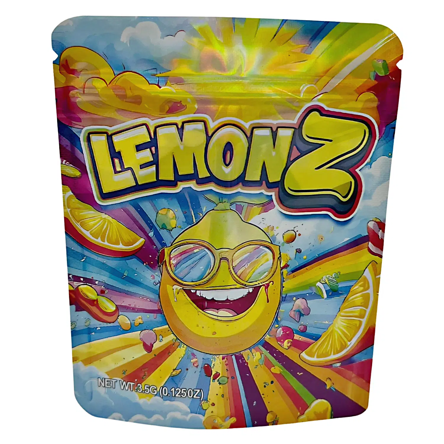 3.5 Gram Mylar Bag – Premium Smell-Proof Flower Packaging – LemonZ (50 Count) MB-35G-077