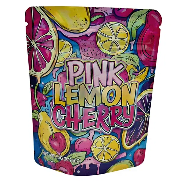3.5 Gram Mylar Bag – Premium Smell-Proof Flower Packaging - Pink Lemon Cherry (50 Count) MB-35G-081