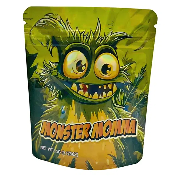 3.5 Gram Mylar Bag – Premium Smell-Proof Flower Packaging - Monster Momma (50 Count) MB-35G-096