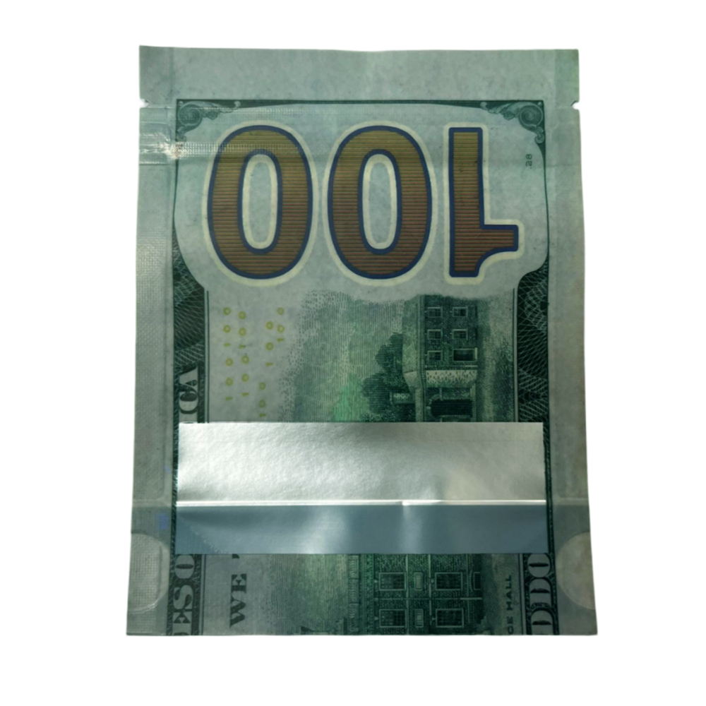 3.5 Gram Money Mylar Bag – Premium Smell-Proof Packaging - Hundred Dollar Bill New (50 Count) MMB-35G-006 - Image 4