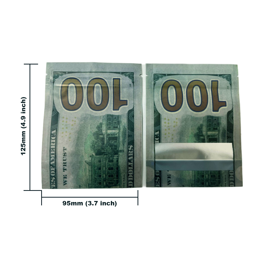 3.5 Gram Money Mylar Bag – Premium Smell-Proof Packaging - Hundred Dollar Bill New (50 Count) MMB-35G-006 - Image 9