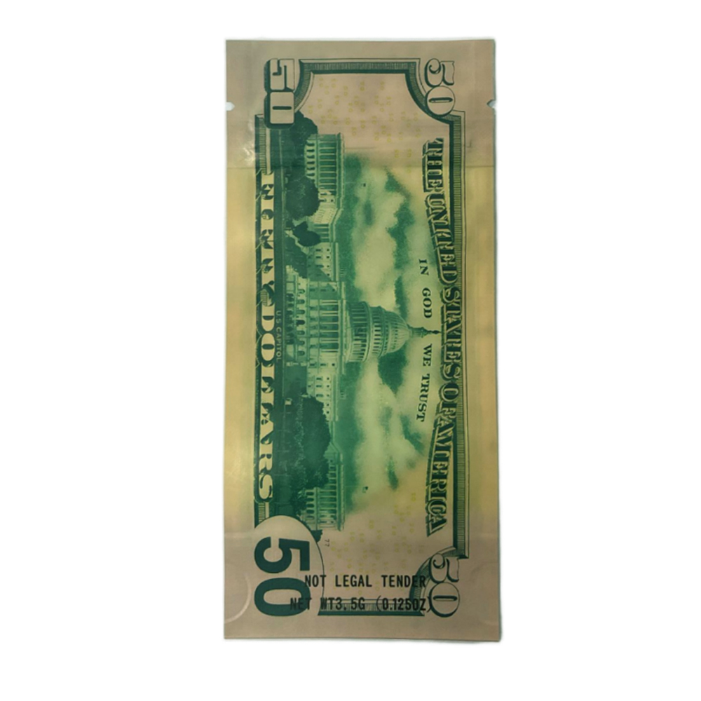 3.5 Gram Money Mylar Bag – Premium Smell-Proof Packaging - Fifty Dollar Bill Who (50 Count) MMB-35G-009 - Image 6