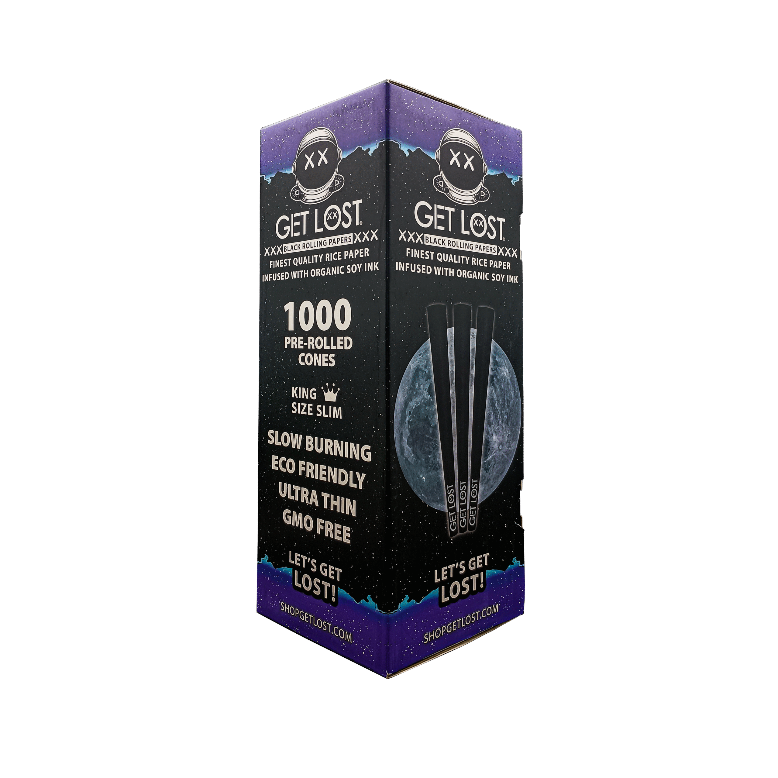 PRT-001 – Get Lost – 1000 Black Pre-Rolled Cones – King Size Slim