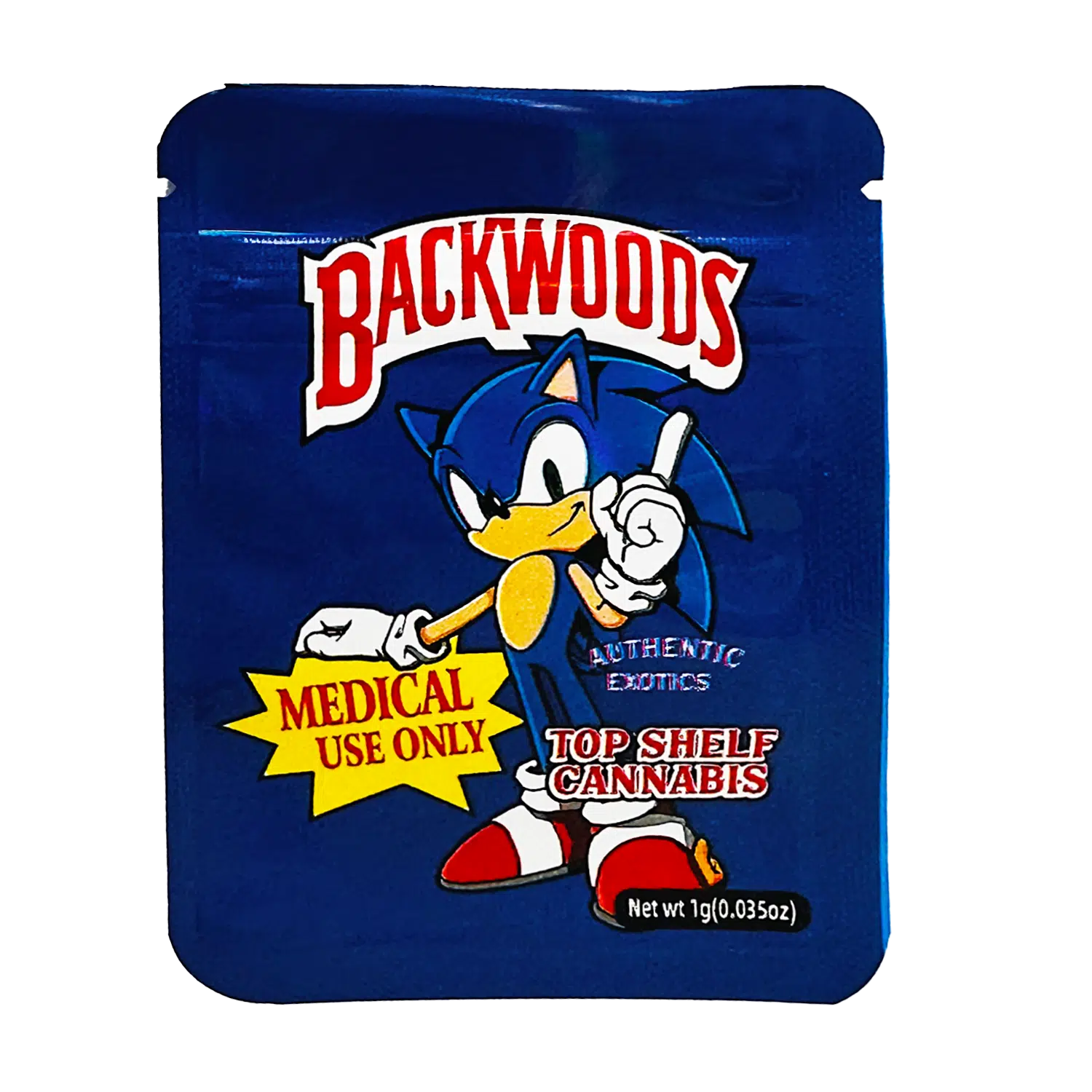1 Gram Mylar Bag S1G Style – Premium Smell-Proof Flower Packaging – Backwoods Sonic (100 Count) S1G-027