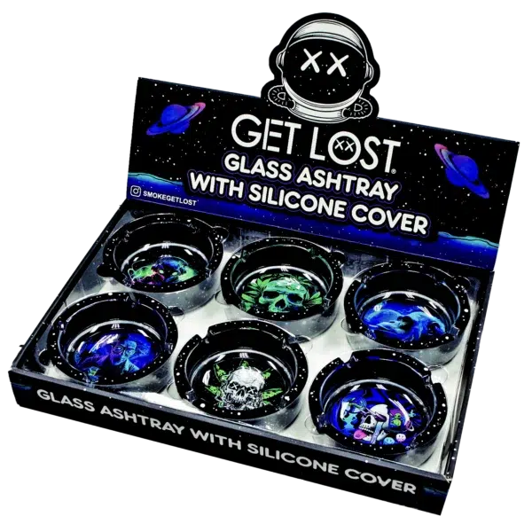SA-6PK-012 Get Lost Glass Ashtray With Silicone Set 2 (6 Count) - Image 3