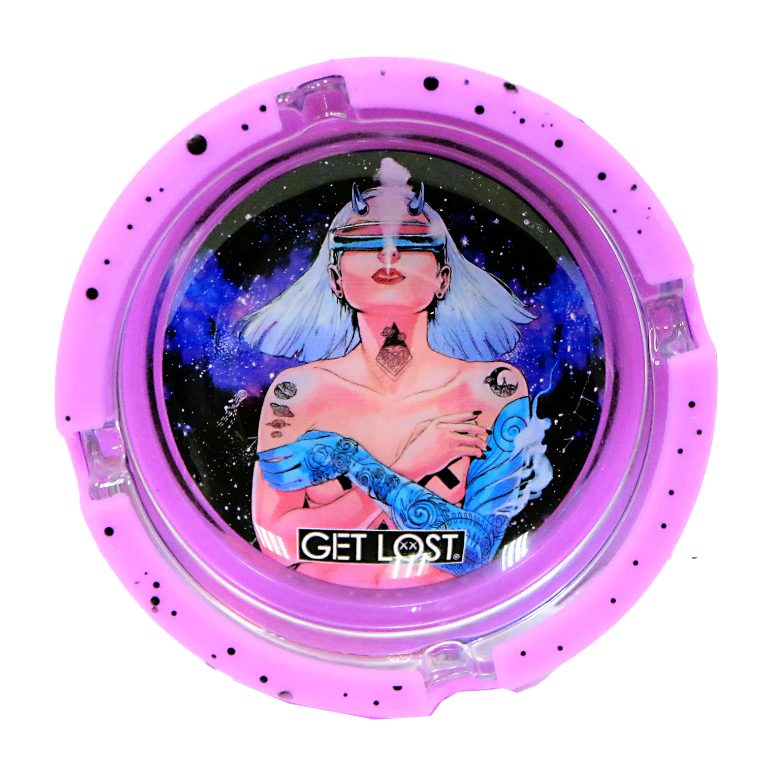 SA-6PK-013 Get Lost Glass Ashtray With Silicone Set 3 (6 Count) - Image 5