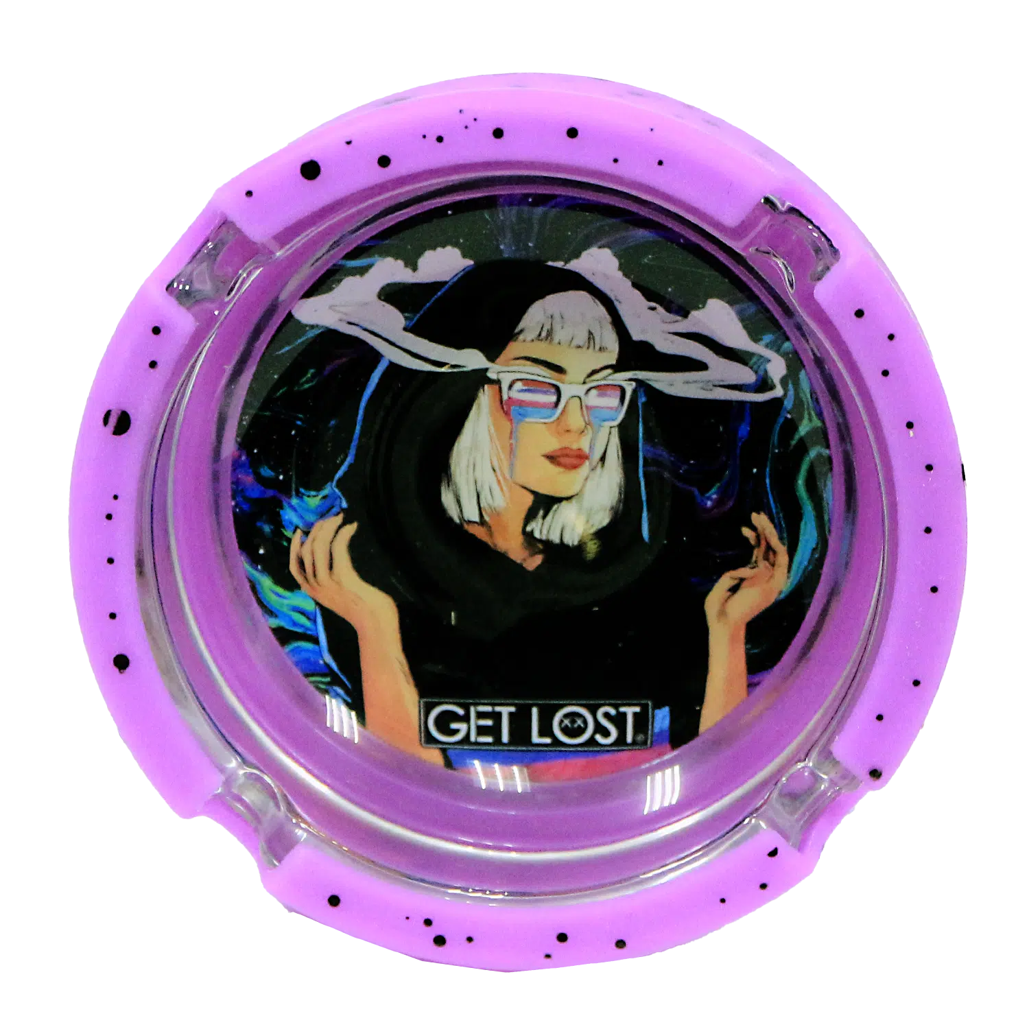 SA-6PK-013 Get Lost Glass Ashtray With Silicone Set 3 (6 Count) - Image 7