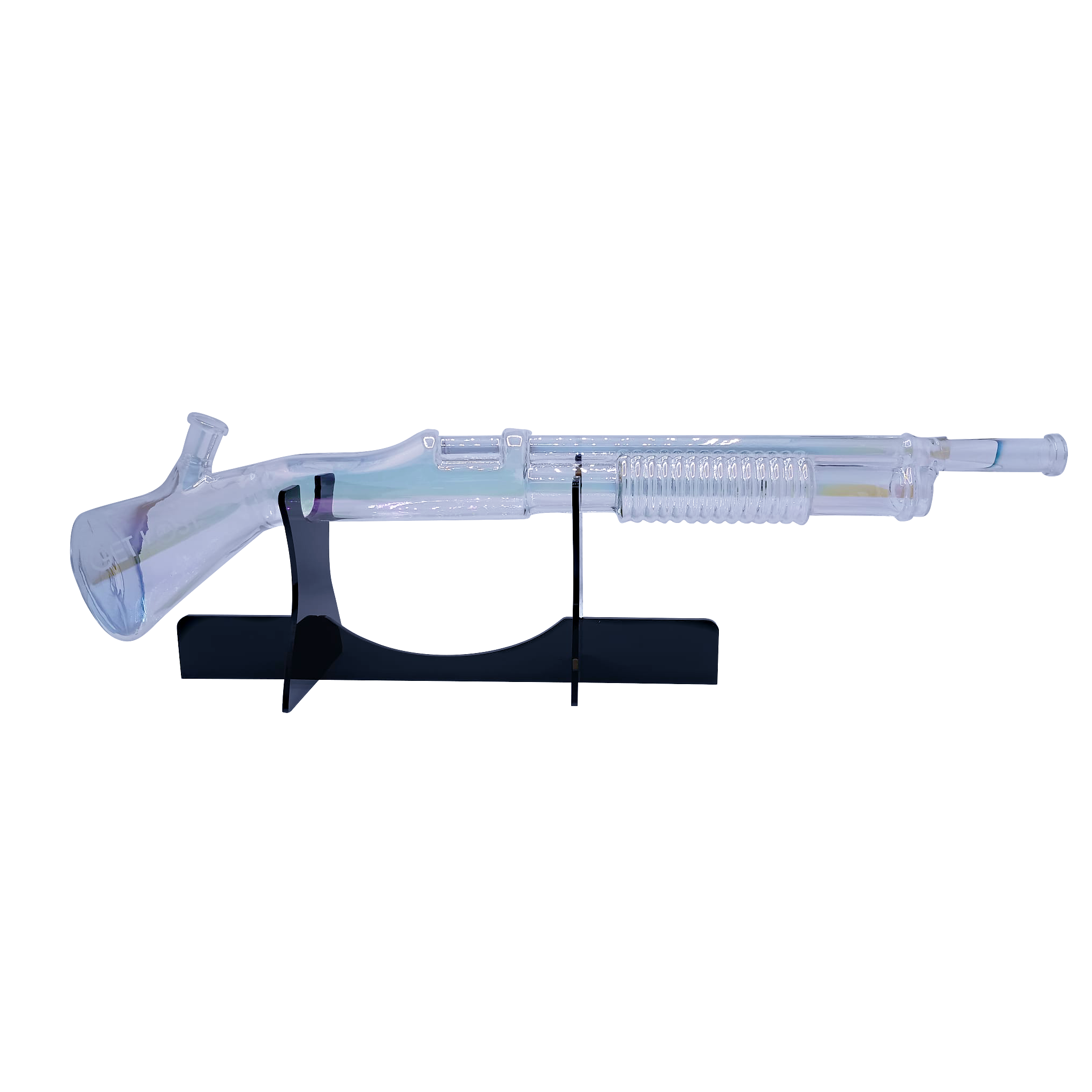 SG-CBLK-001 Get Lost – Shotgun Glass Water Pipe (Clear Black)