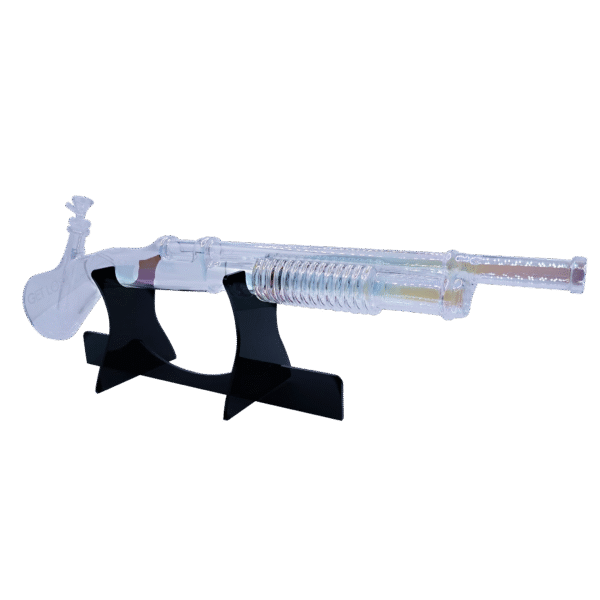 SG-CBLK-001 Get Lost - Shotgun Glass Water Pipe (Clear Black) - Image 8