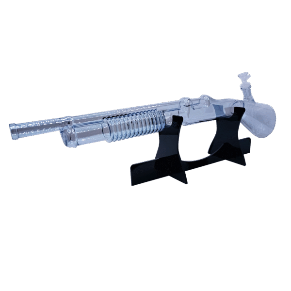 SG-CBLK-001 Get Lost - Shotgun Glass Water Pipe (Clear Black) - Image 5