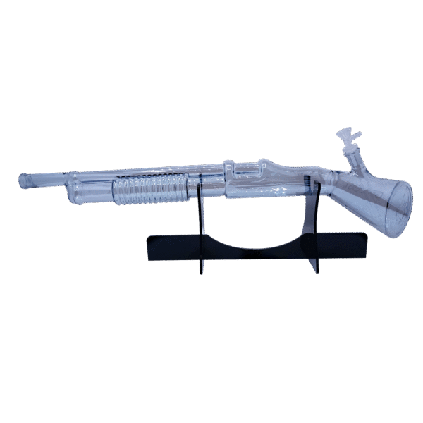 SG-CBLK-001 Get Lost - Shotgun Glass Water Pipe (Clear Black) - Image 4