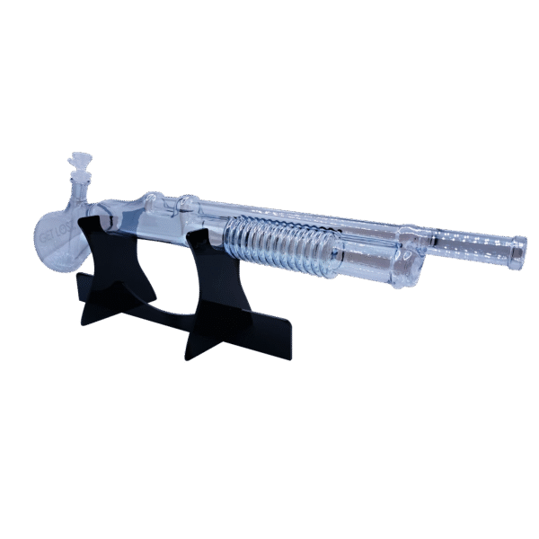 SG-CBLK-001 Get Lost - Shotgun Glass Water Pipe (Clear Black) - Image 2