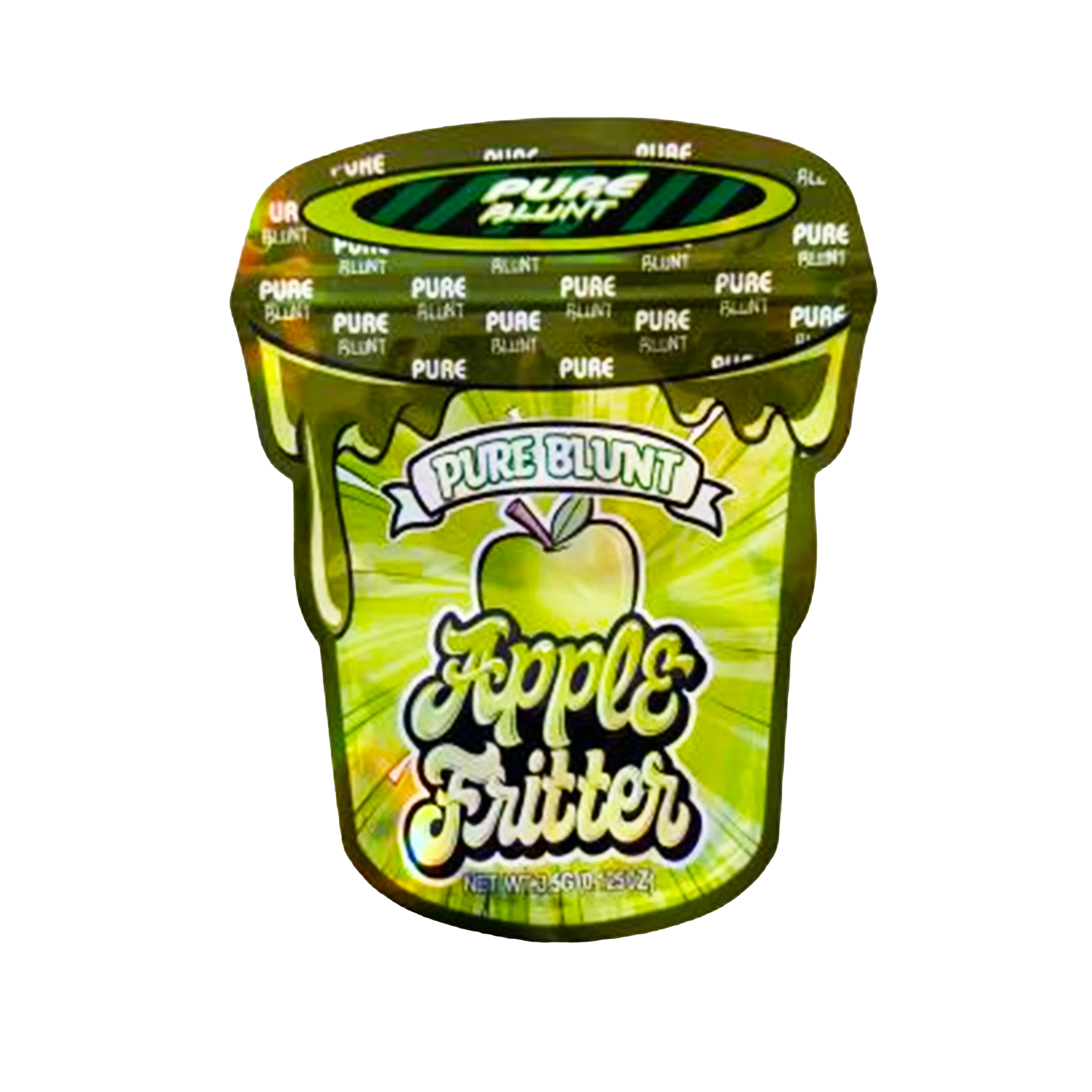 3.5g Shaped Mylar Bag – Premium Smell-Proof Flower Packaging – Pure Blunt Apple Fritter (50 Count) SMB-35G-008