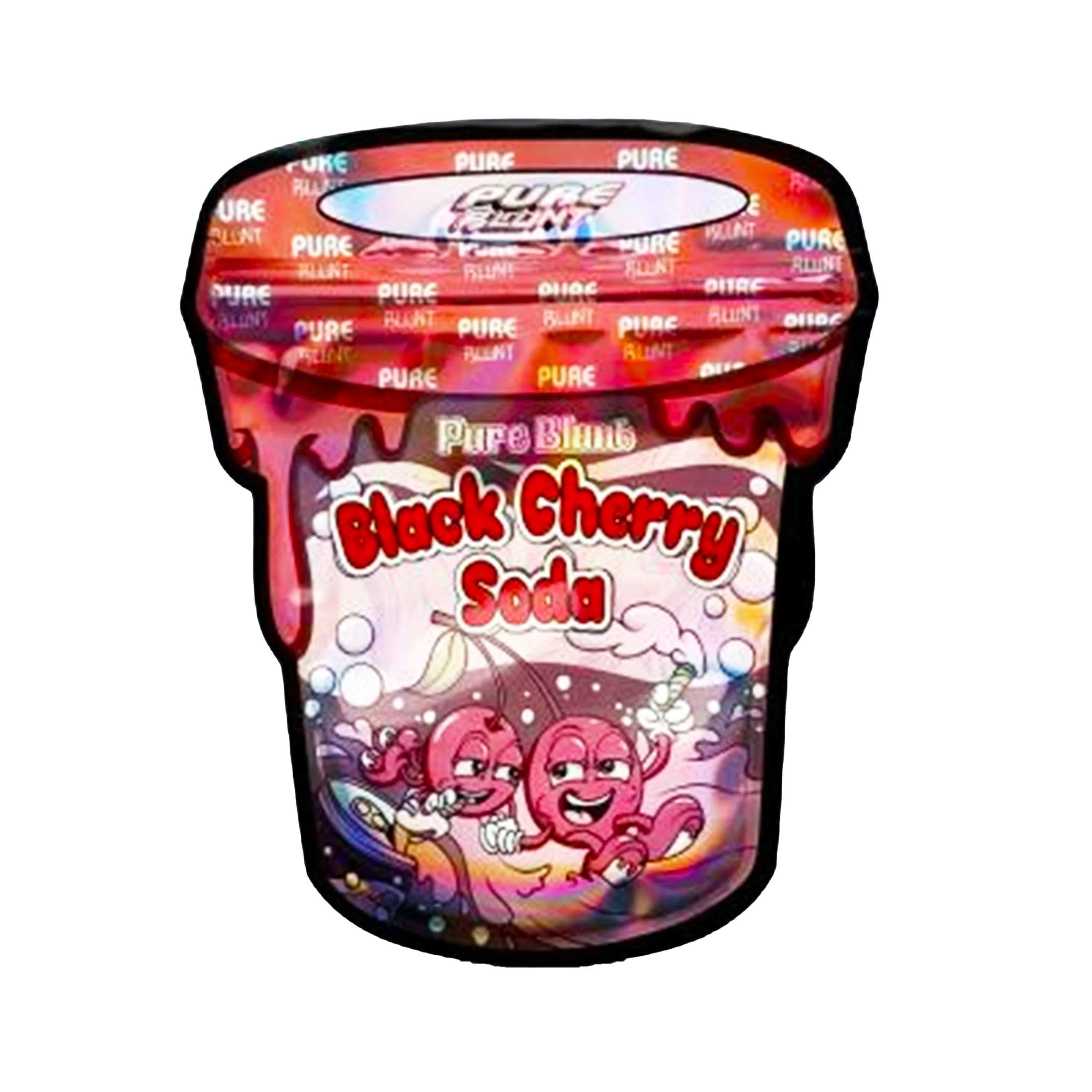 3.5g Shaped Mylar Bag – Premium Smell-Proof Flower Packaging – Black Cherry Soda (50 Count) SMB-35G-011