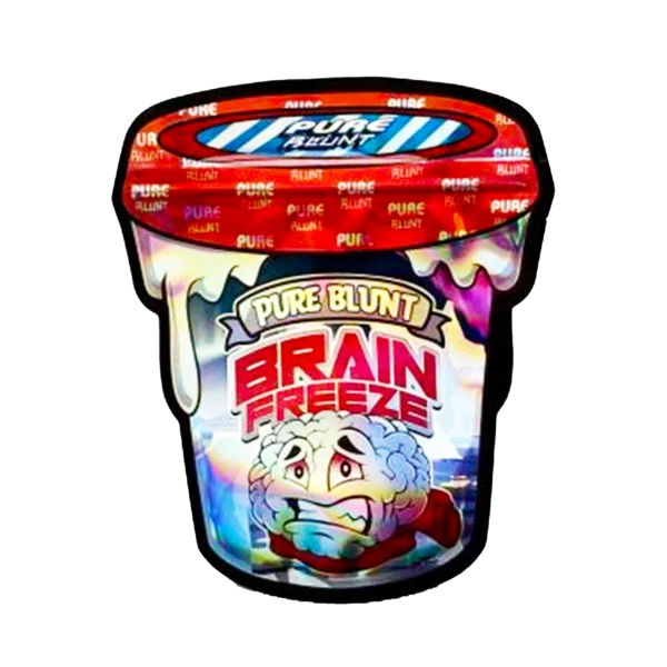 3.5g Shaped Mylar Bag – Premium Smell-Proof Flower Packaging - Pure Blunt Brain Freeze (50 Count) SMB-35G-012