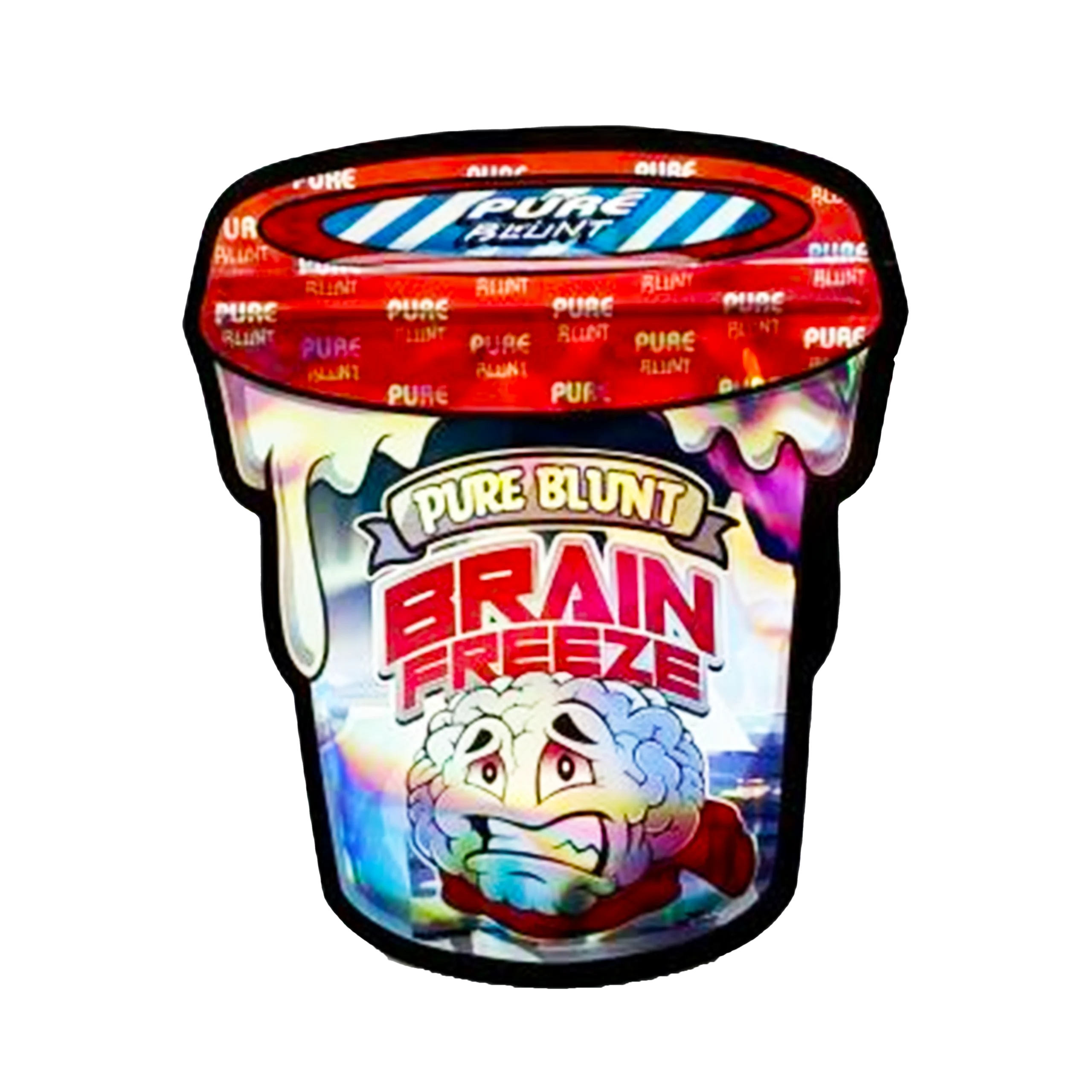 3.5g Shaped Mylar Bag – Premium Smell-Proof Flower Packaging – Pure Blunt Brain Freeze (50 Count) SMB-35G-012