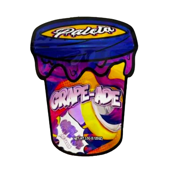 3.5g Shaped Mylar Bag – Premium Smell-Proof Flower Packaging - Paleta Grape-Ade (50 Count) SMB-35G-014