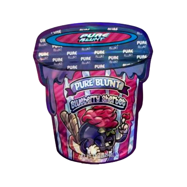 3.5g Shaped Mylar Bag – Premium Smell-Proof Flower Packaging - Pure Blunt Blueberry Sherbet (50 Count) SMB-35G-015