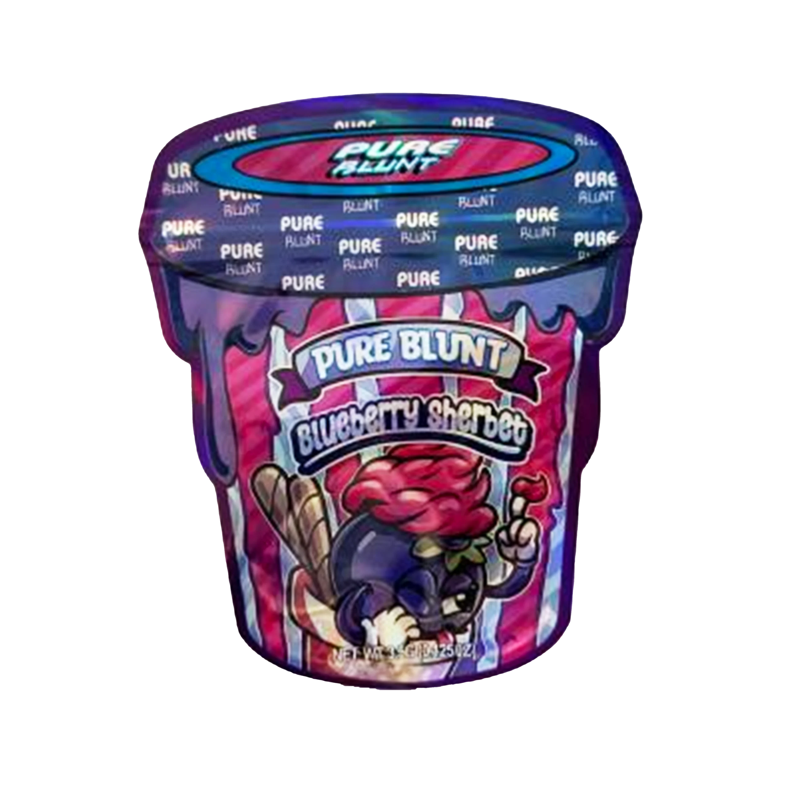 3.5g Shaped Mylar Bag – Premium Smell-Proof Flower Packaging – Pure Blunt Blueberry Sherbet (50 Count) SMB-35G-015