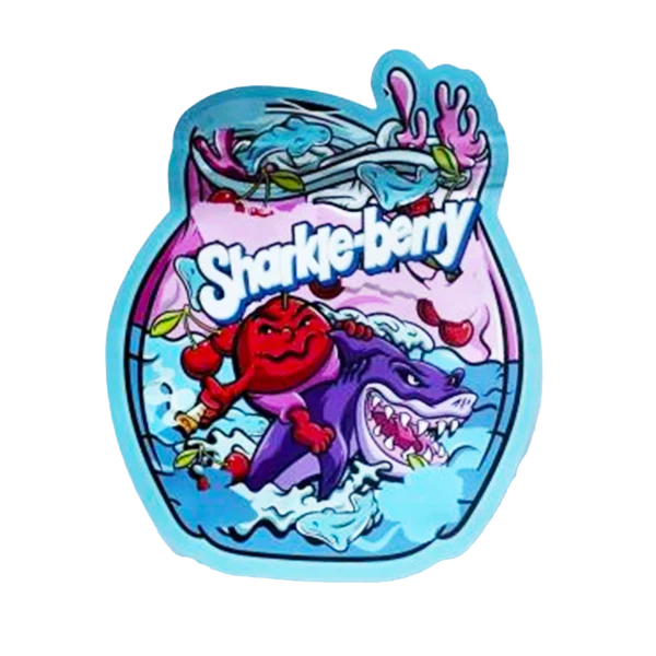 3.5g Shaped Mylar Bag – Premium Smell-Proof Flower Packaging - Sharkle-Berry (50 Count) SMB-35G-020