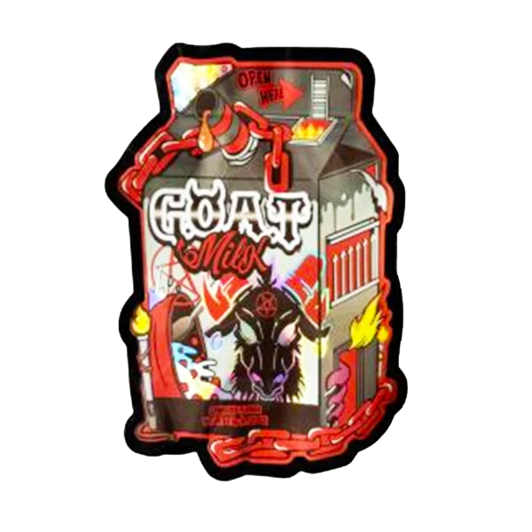 3.5g Shaped Mylar Bag – Premium Smell-Proof Flower Packaging - Goat Milk (50 Count) SMB-35G-023