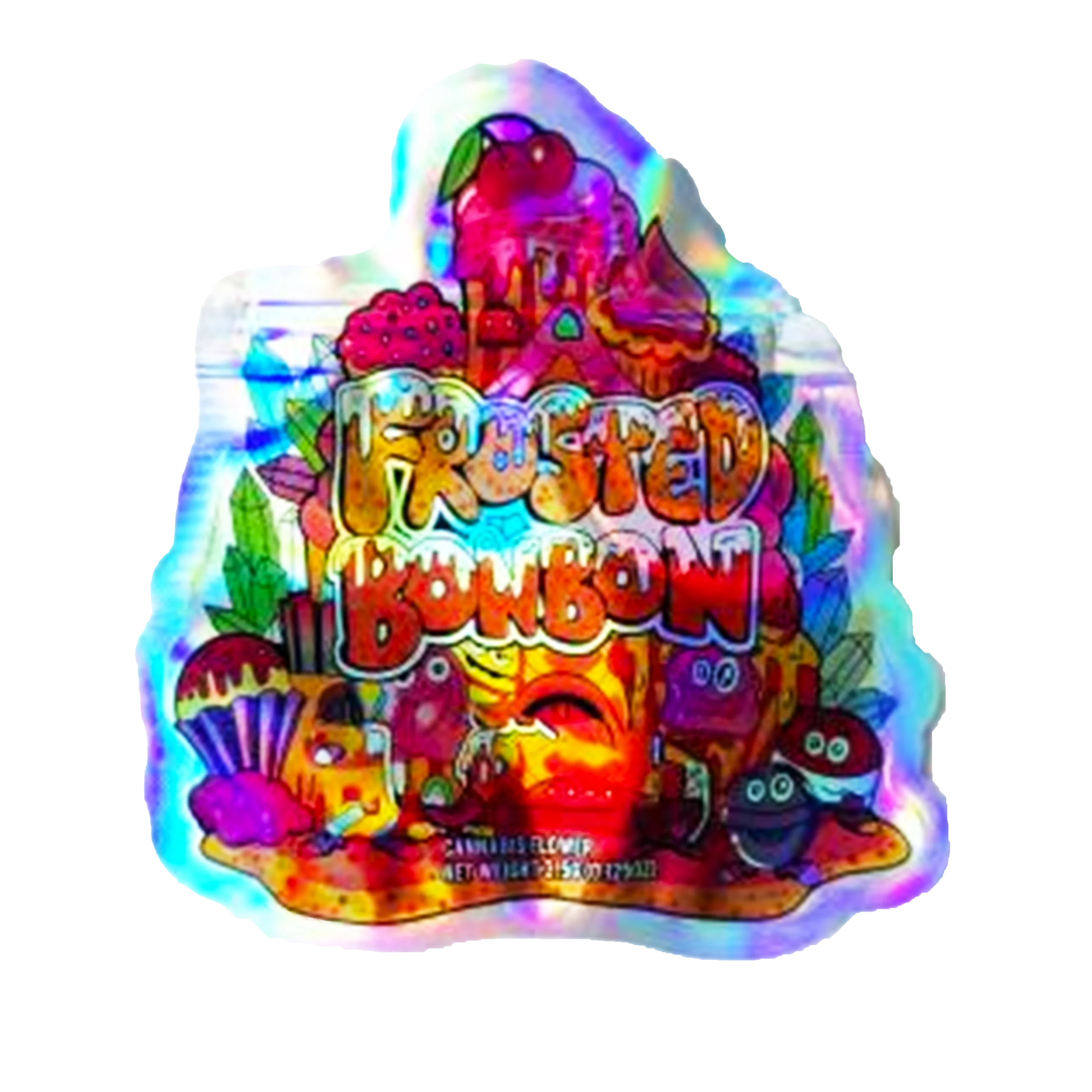 3.5g Shaped Mylar Bag – Premium Smell-Proof Flower Packaging – Frosted Bon Bon (50 Count) SMB-35G-025
