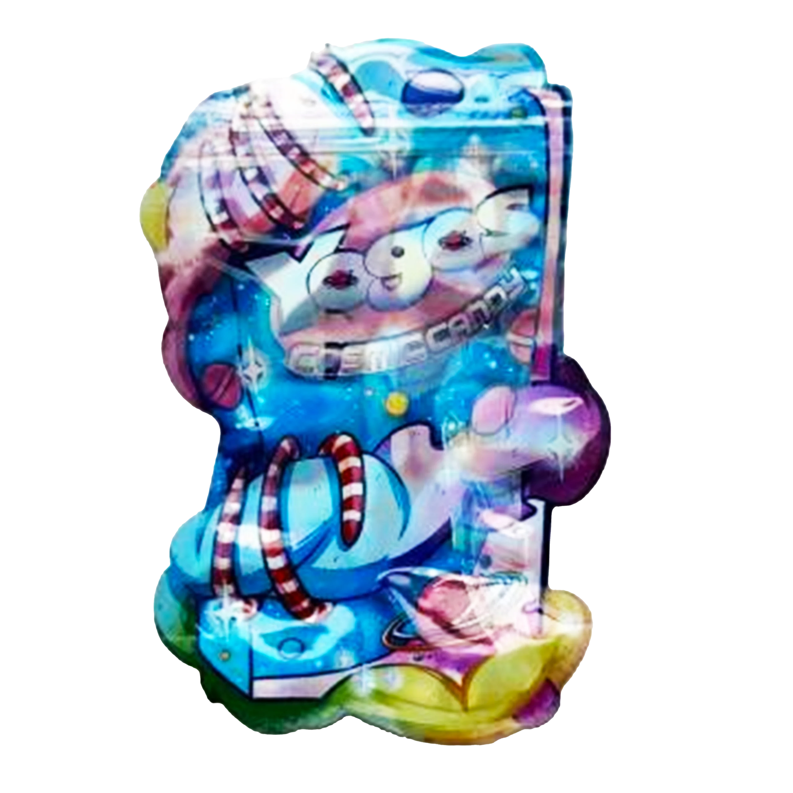 3.5g Shaped Mylar Bag – Premium Smell-Proof Flower Packaging – Yogos Cosmic Candy (50 Count) SMB-35G-028