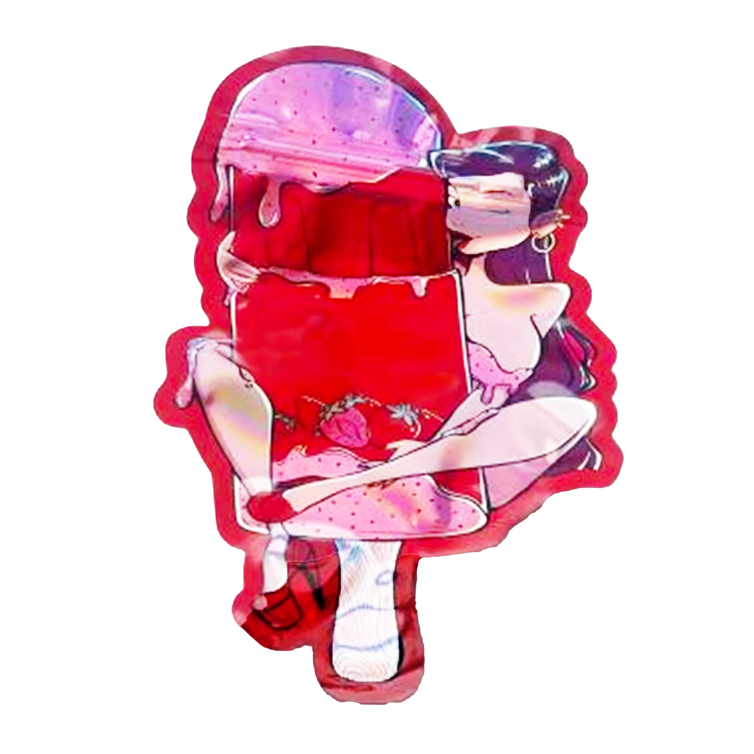 3.5g Shaped Mylar Bag – Premium Smell-Proof Flower Packaging – Strawberry Bimbo (50 Count) SMB-35G-030
