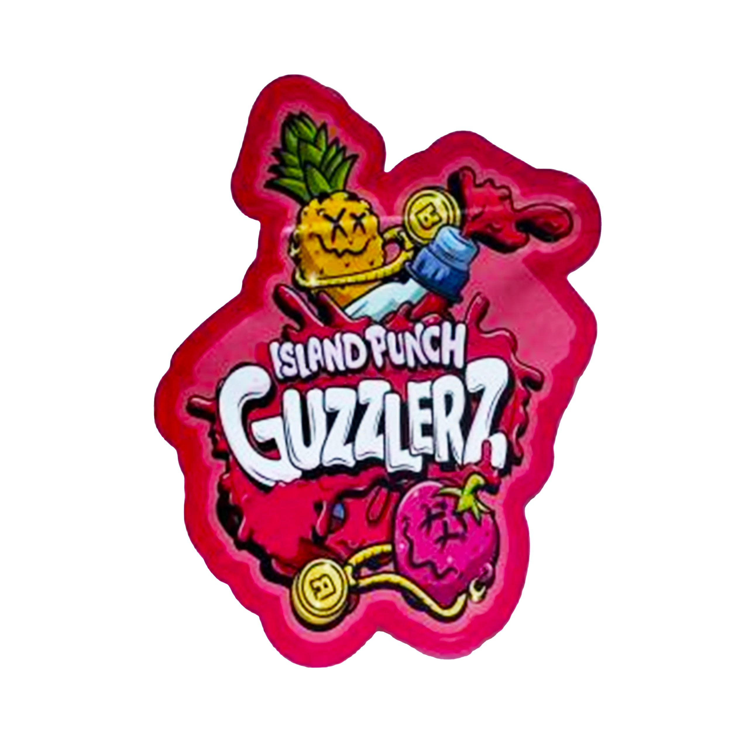 3.5g Shaped Mylar Bag – Premium Smell-Proof Flower Packaging – Island Punch Guzzlerz (50 Count) SMB-35G-036