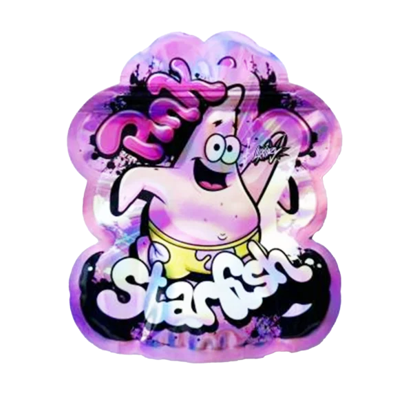 3.5g Shaped Mylar Bag – Premium Smell-Proof Flower Packaging - Pink Starfish (50 Count) SMB-35G-039