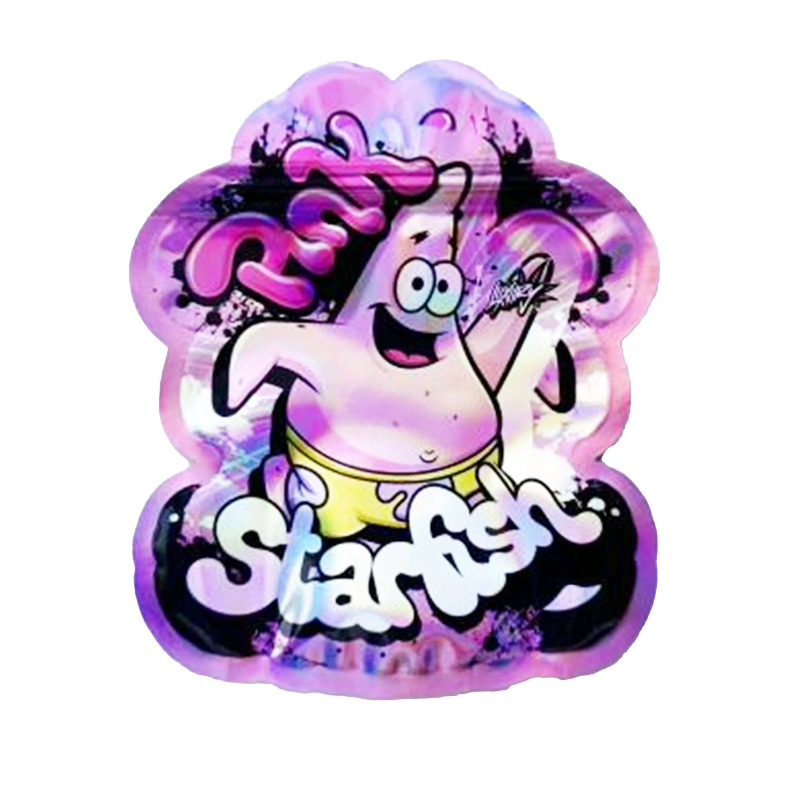 3.5g Shaped Mylar Bag – Premium Smell-Proof Flower Packaging – Pink Starfish (50 Count) SMB-35G-039