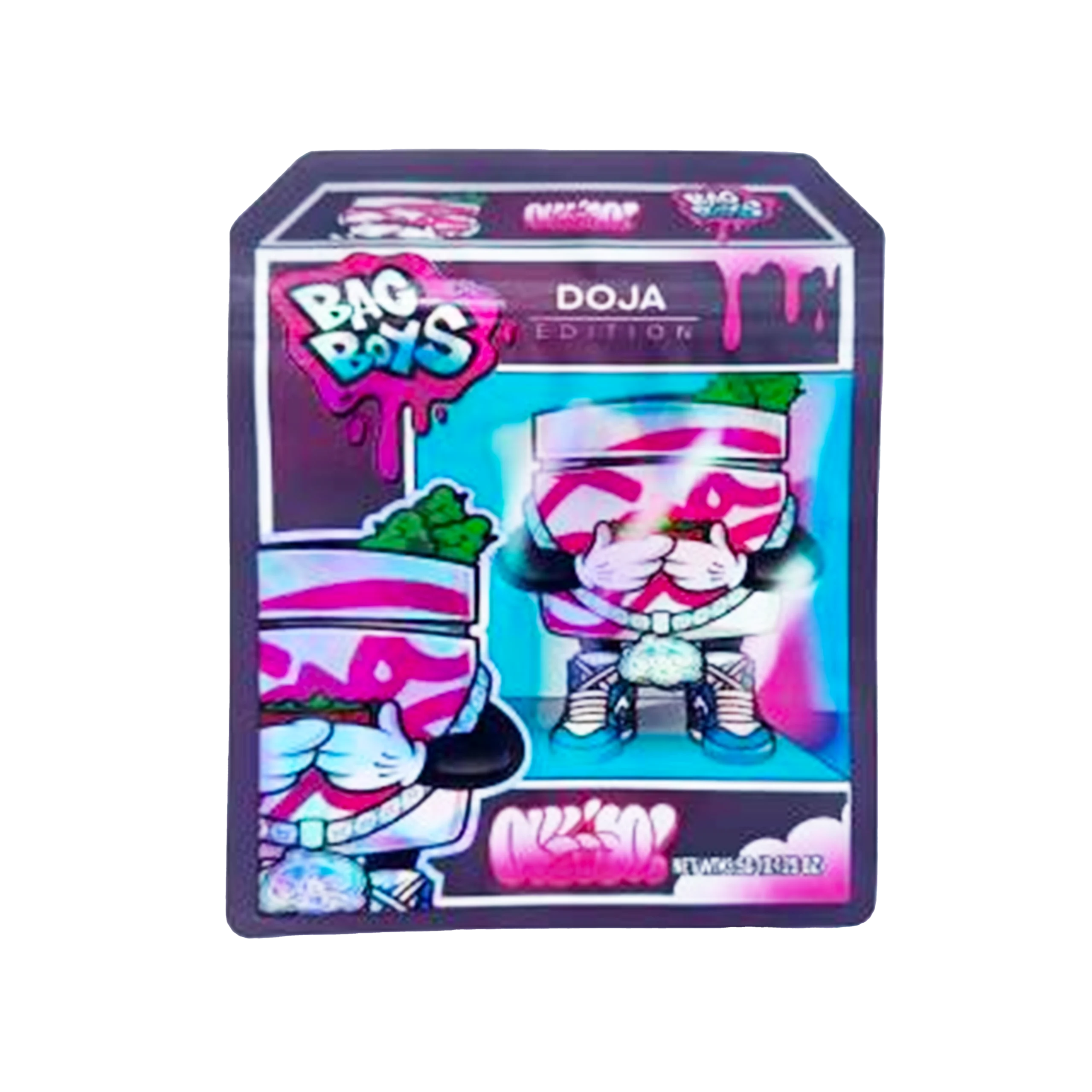 3.5g Shaped Mylar Bag – Premium Smell-Proof Flower Packaging – Bag Boys Doja (50 Count) SMB-35G-042