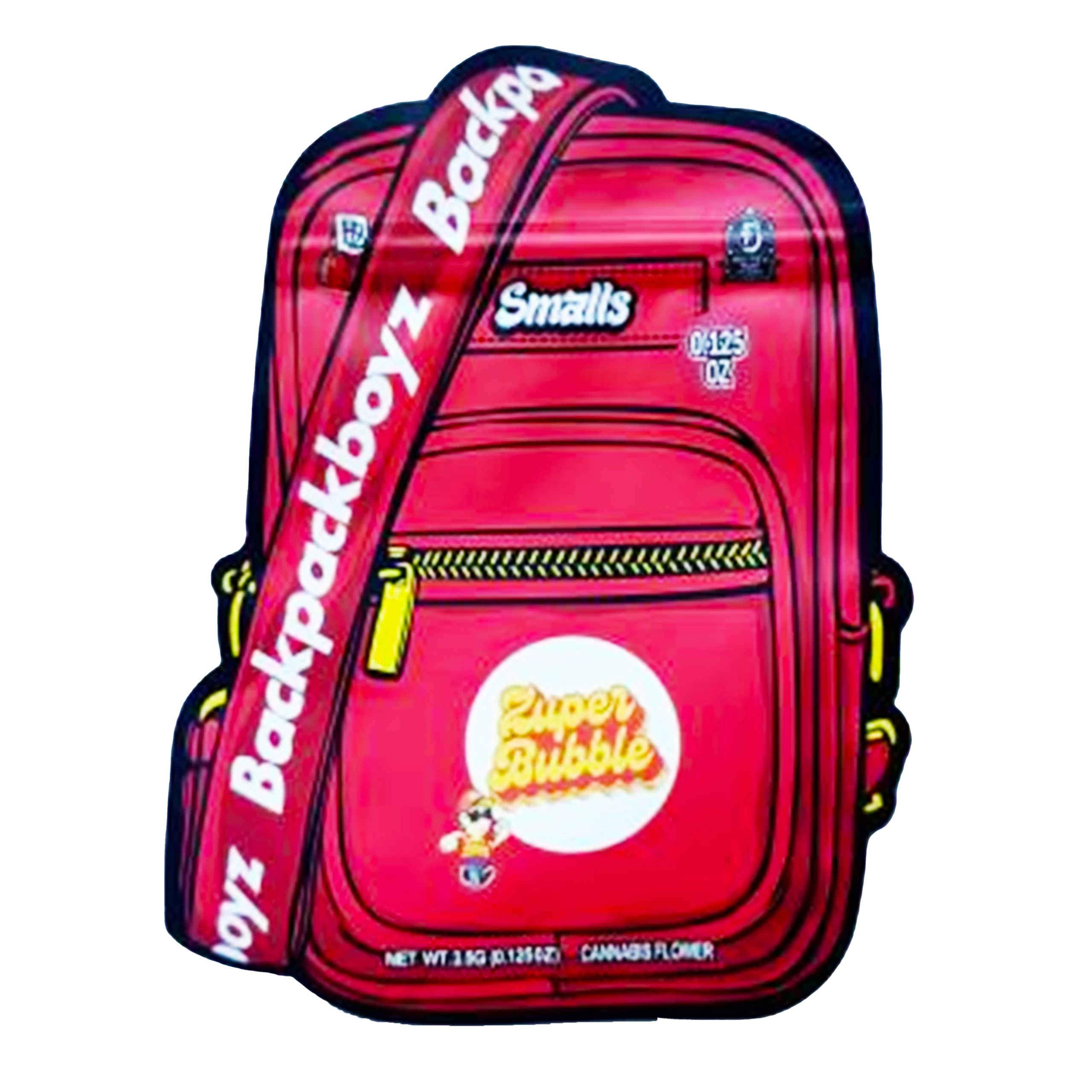 3.5g Shaped Mylar Bag – Premium Smell-Proof Flower Packaging – Backpack Boyz Zuper Bubble (50 Count) SMB-35G-048