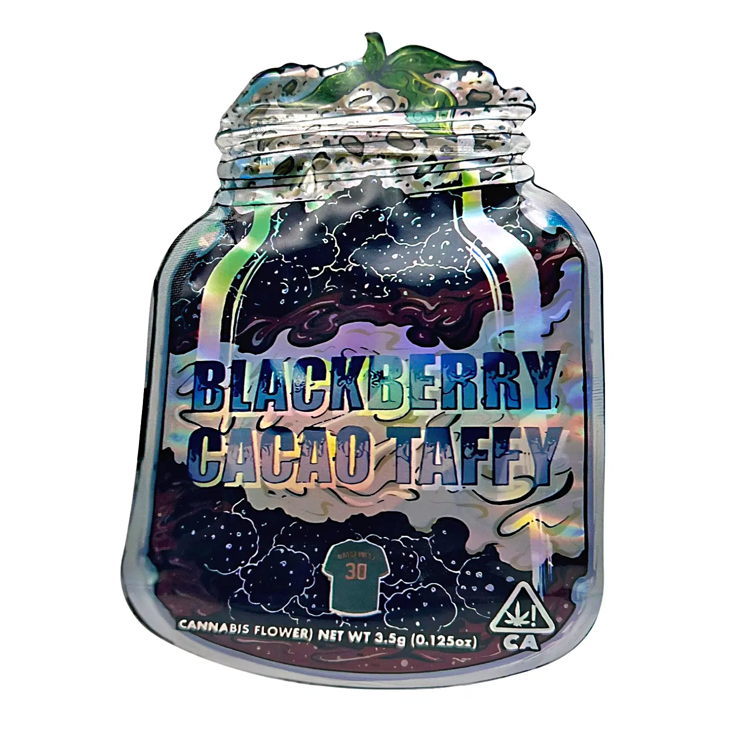 3.5g Shaped Mylar Bag – Premium Smell-Proof Flower Packaging – Blackberry Cacao Taffy (50 Count) SMB-35G-056