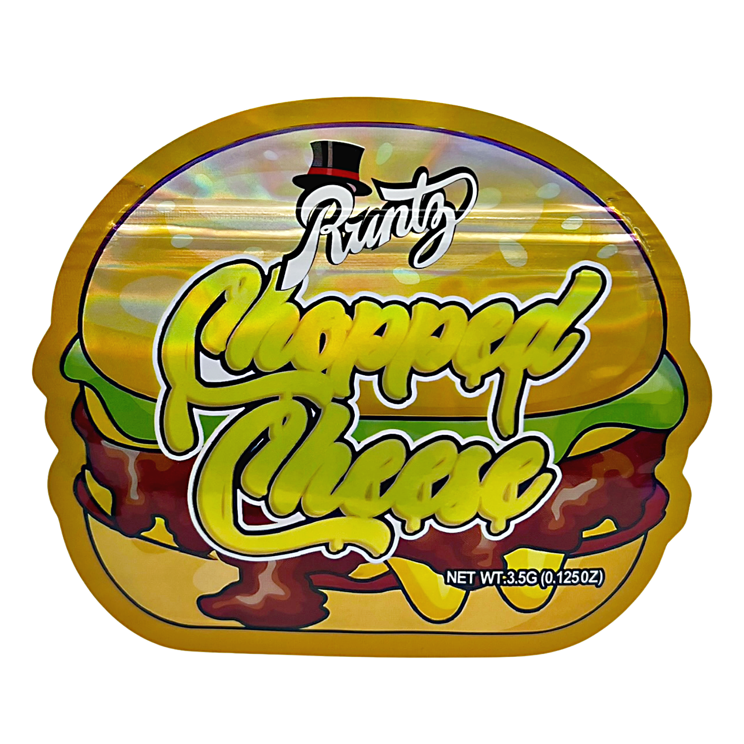3.5g Shaped Mylar Bag – Premium Smell-Proof Flower Packaging – Runtz Chopped Cheese (50 Count) SMB-35G-61
