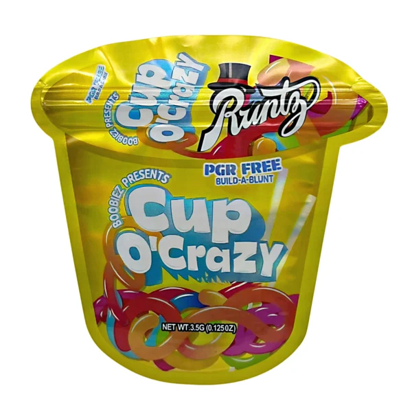 3.5g Shaped Mylar Bag – Premium Smell-Proof Flower Packaging - Runtz Cup O'Crazy Yellow (50 Count) SMB-35G-64