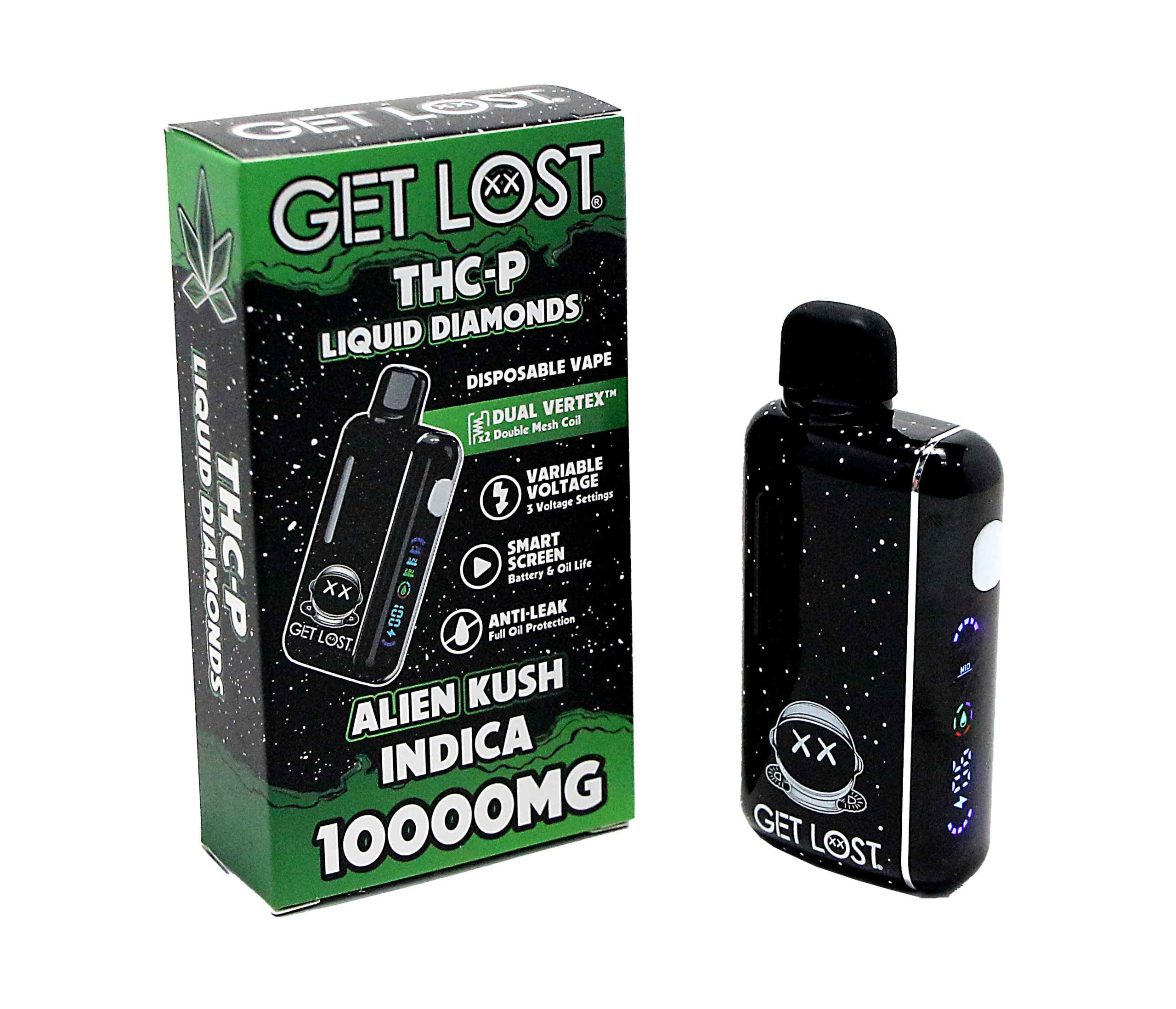 THCPV-AK-003 – Get Lost – THC-P Disposable Vape (5-Pack Assorted Flavors) (Alien Kush) Indica
