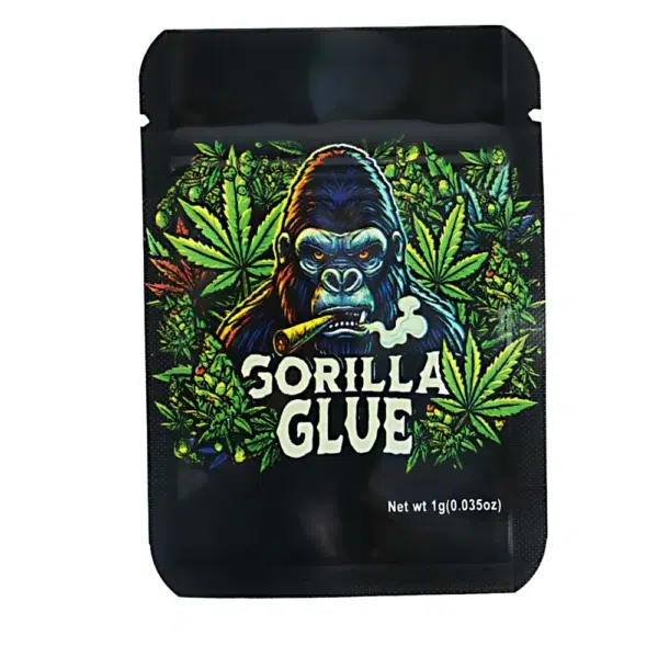 1 Gram Stock Mylar Bag – Premium Smell-Proof Flower Packaging - Gorilla Glue (100 Count) WSMB-1G-002