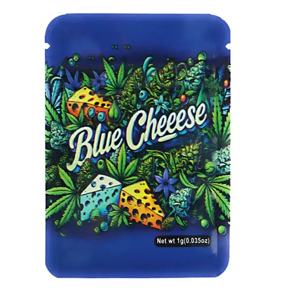 1 Gram Stock Mylar Bag – Premium Smell-Proof Flower Packaging - Blue Cheese (100 Count) WSMB-1G-003