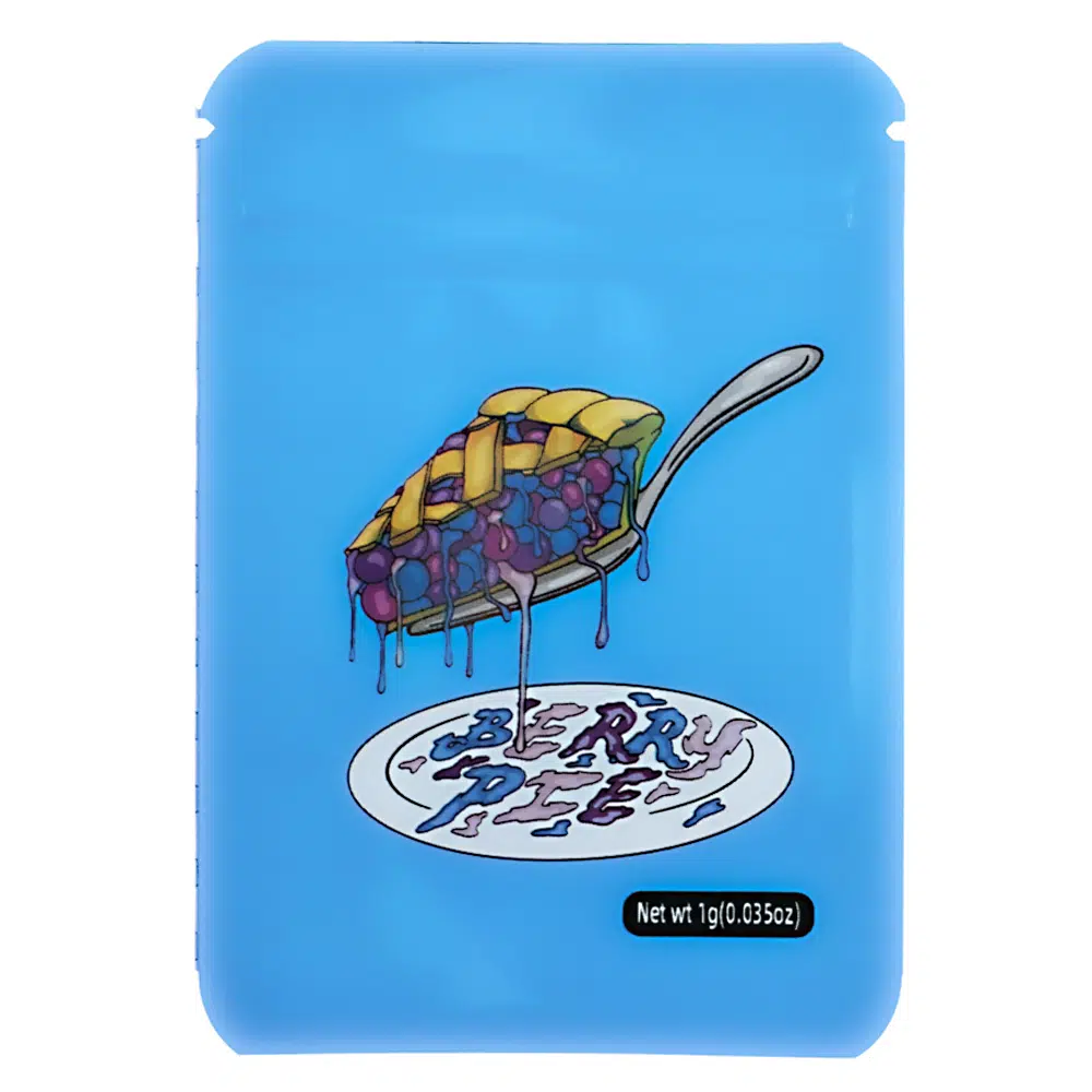 1 Gram Stock Mylar Bag – Premium Smell-Proof Flower Packaging – Berry Pie (100 Count) WSMB-1G-009