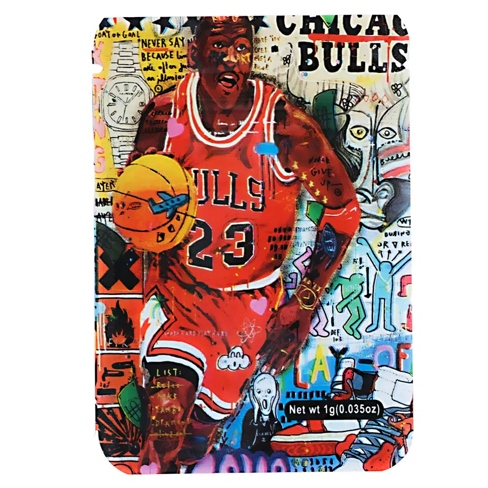 1 Gram Stock Mylar Bag – Premium Smell-Proof Flower Packaging – Runtz Chicago Bulls Lebron James (100 Count) WSMB-1G-014