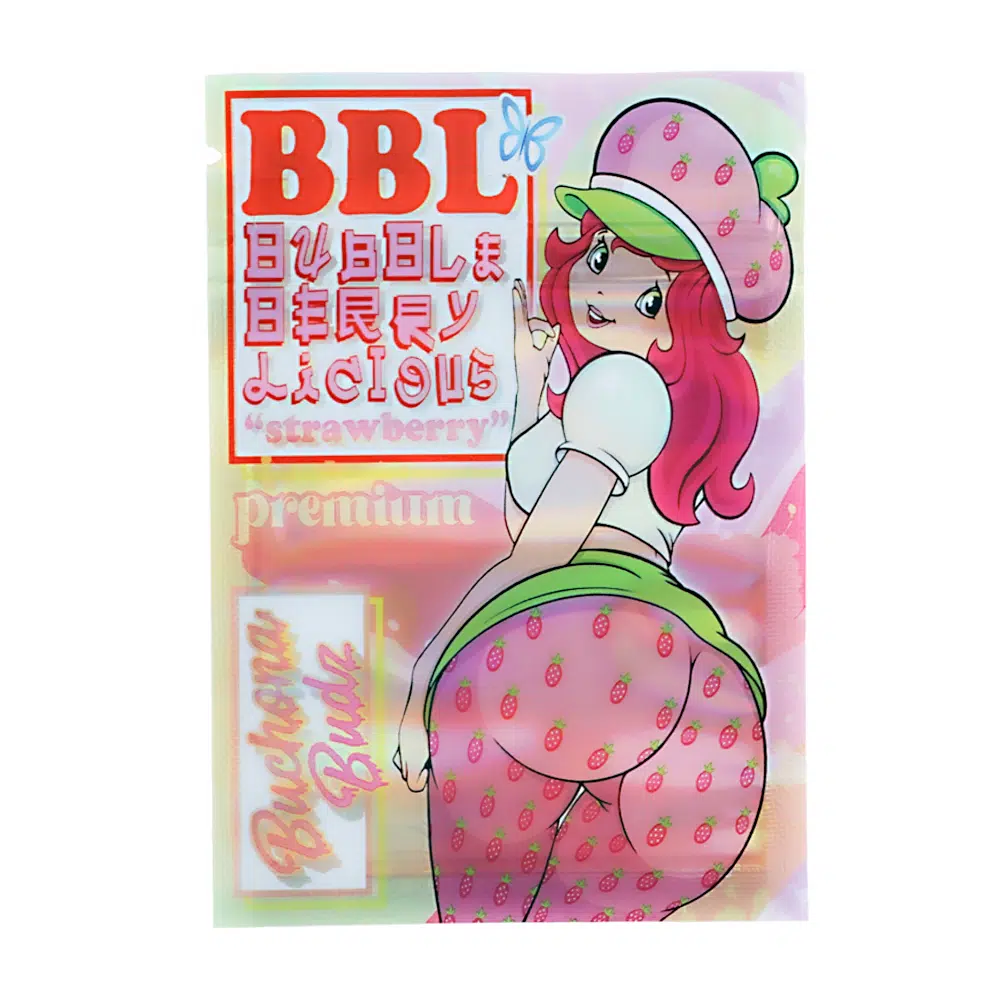 1 Gram Stock Mylar Bag – Premium Smell-Proof Flower Packaging – BBL Bubble Berry Licious (100 Count) WSMB-1G-029