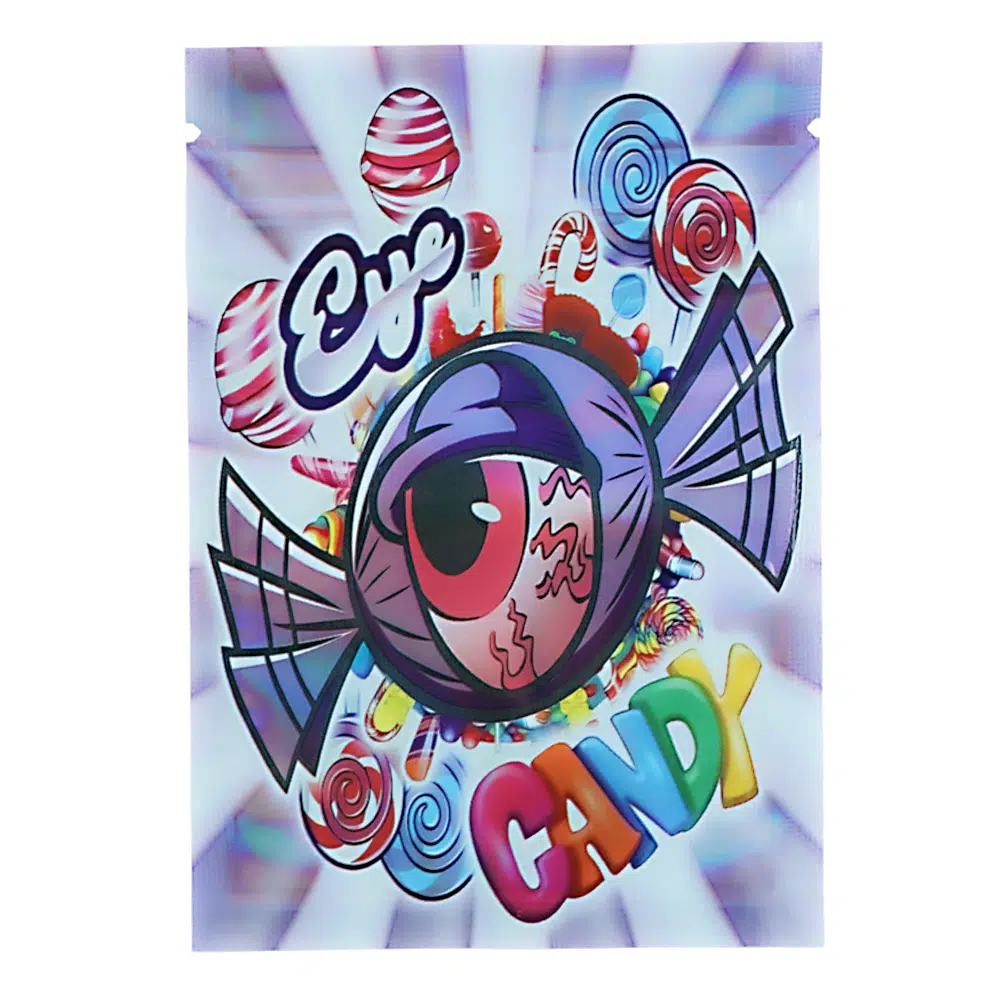 1 Gram Stock Mylar Bag – Premium Smell-Proof Flower Packaging – Eye Candy (100 Count) WSMB-1G-031